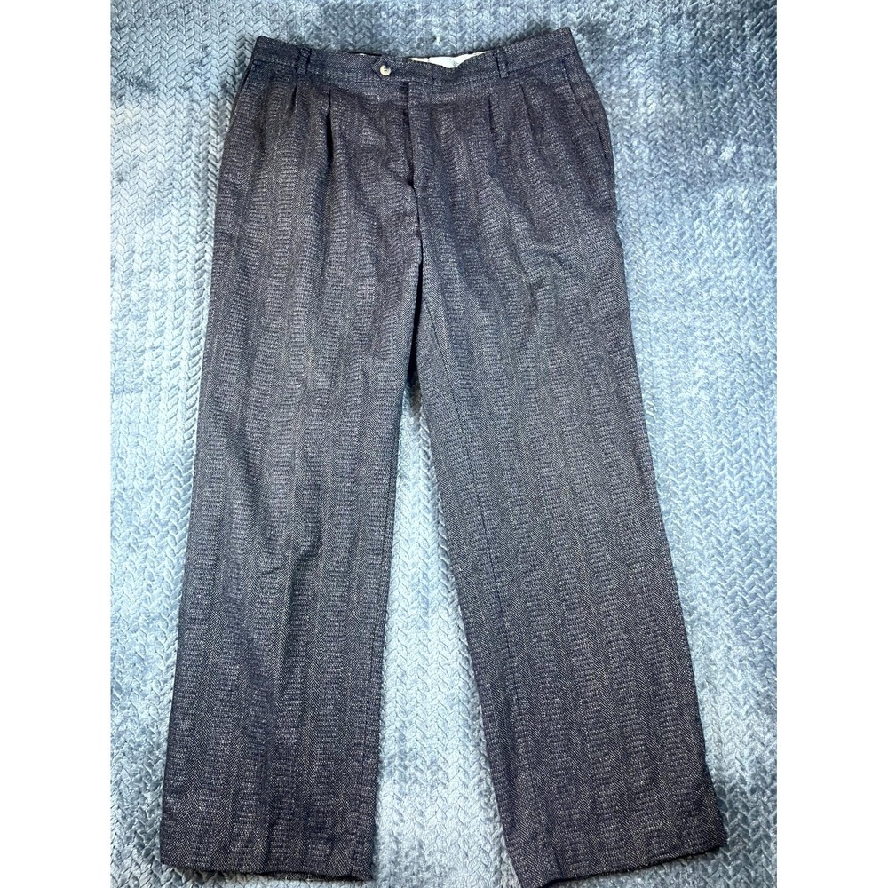 VTG Colours by Alexander Julian Dress Pants Mens 36 Charcoal Pleated Front